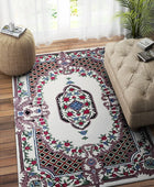 IVORY MULTICOLOR MEDALLION HAND TUFTED CARPET - Imperial Knots