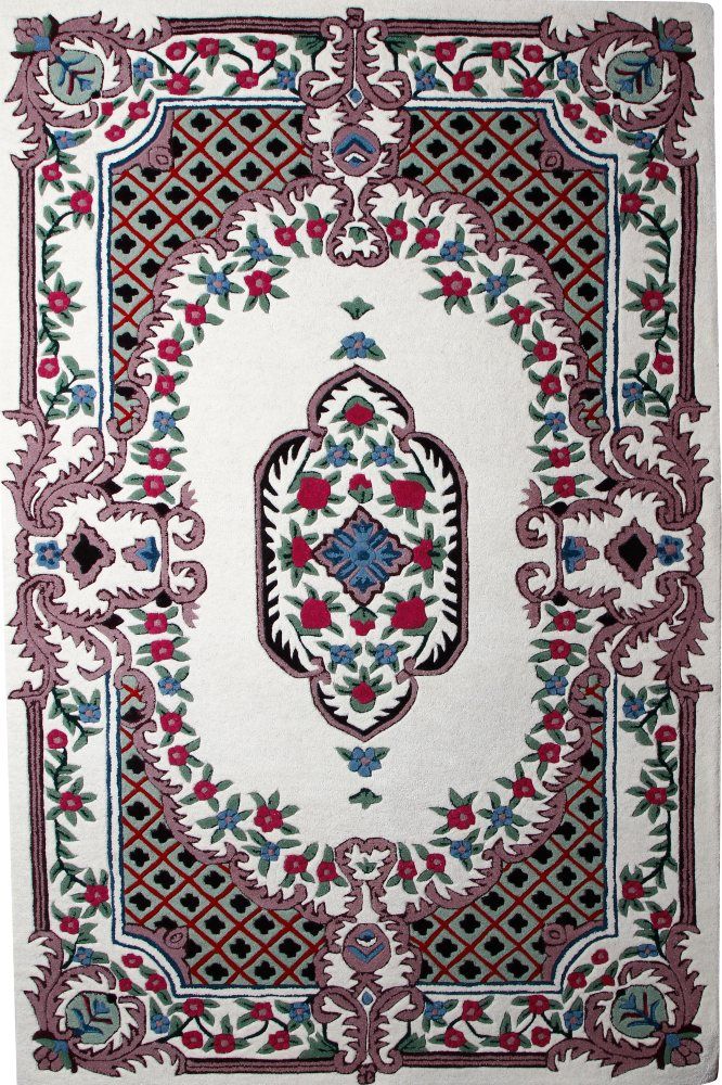 IVORY MULTICOLOR MEDALLION HAND TUFTED CARPET