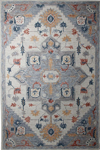 GREY MULTICOLOR SUZANI HAND TUFTED CARPET by Imperial Knots - Image 1