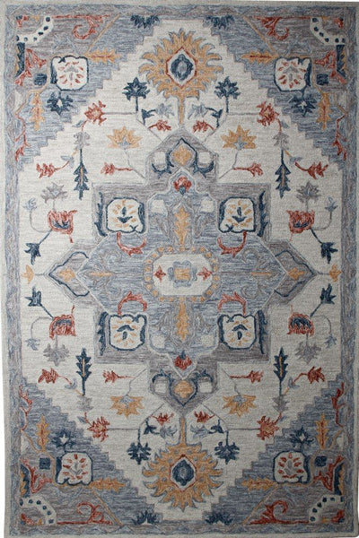 GREY MULTICOLOR SUZANI HAND TUFTED CARPET