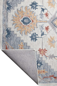 GREY MULTICOLOR SUZANI HAND TUFTED CARPET by Imperial Knots - Image 4