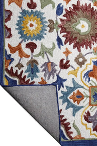 MULTICOLOR SUZANI HAND TUFTED CARPET by Imperial Knots - Image 4