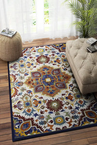 MULTICOLOR SUZANI HAND TUFTED CARPET by Imperial Knots - Image 2