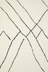 IVORY BLACK GEOMETRIC HAND TUFTED CARPET by Imperial Knots - Image 3