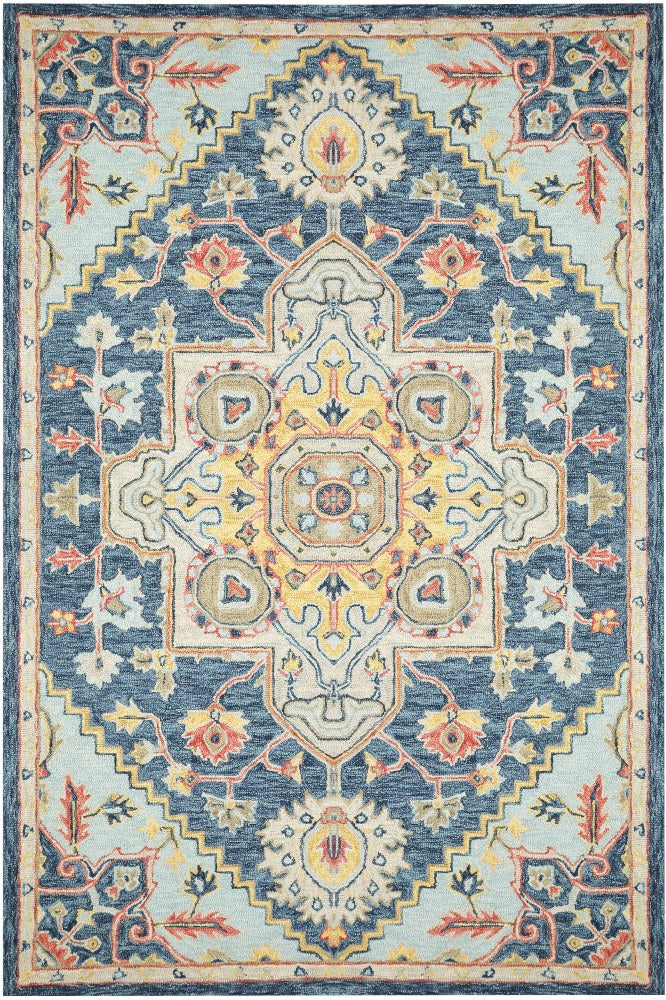 BLUE MULTICOLOR TRADITIONAL HAND TUFTED CARPET