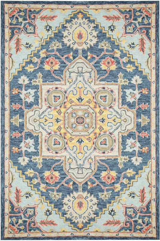 BLUE MULTICOLOR TRADITIONAL HAND TUFTED CARPET