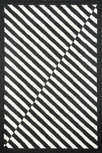BLACK AND WHITE GEOMETRIC HAND TUFTED CARPET by Imperial Knots - Image 1