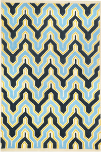 BLUE MULTICOLOR BEIGE BESPOKE HAND TUFTED CARPET by Imperial Knots - Image 1