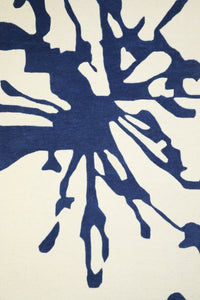 IVORY NAVY BLUE BESPOKE HAND TUFTED CARPET by Imperial Knots - Image 3