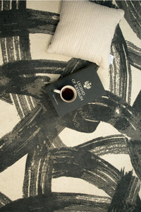 IVORY CHARCOAL GEOMETRIC HAND TUFTED CARPET CLOSEUP by Imperial Knots