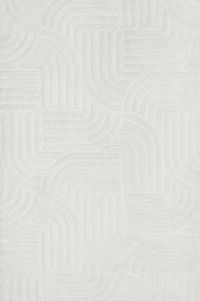 IVORY GEOMETRIC HAND TUFTED CARPET