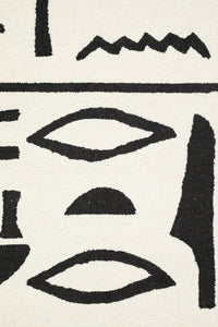 BLACK AND IVORY TRIBAL HAND TUFTED CARPET by Imperial Knots - Image 3