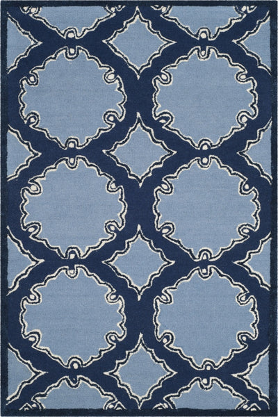 BLUE GEOMETRIC HAND TUFTED CARPET