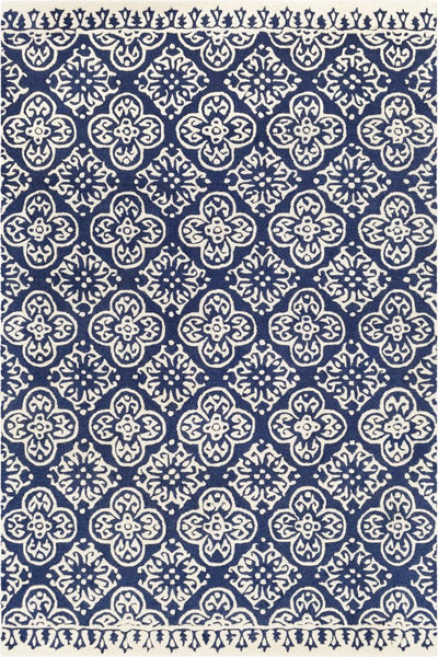 BLUE AND WHITE BESPOKE HAND TUFTED CARPET