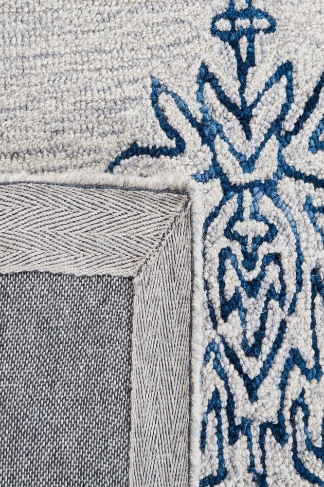 BLUE AND GREY PERSIAN HAND TUFTED CARPET