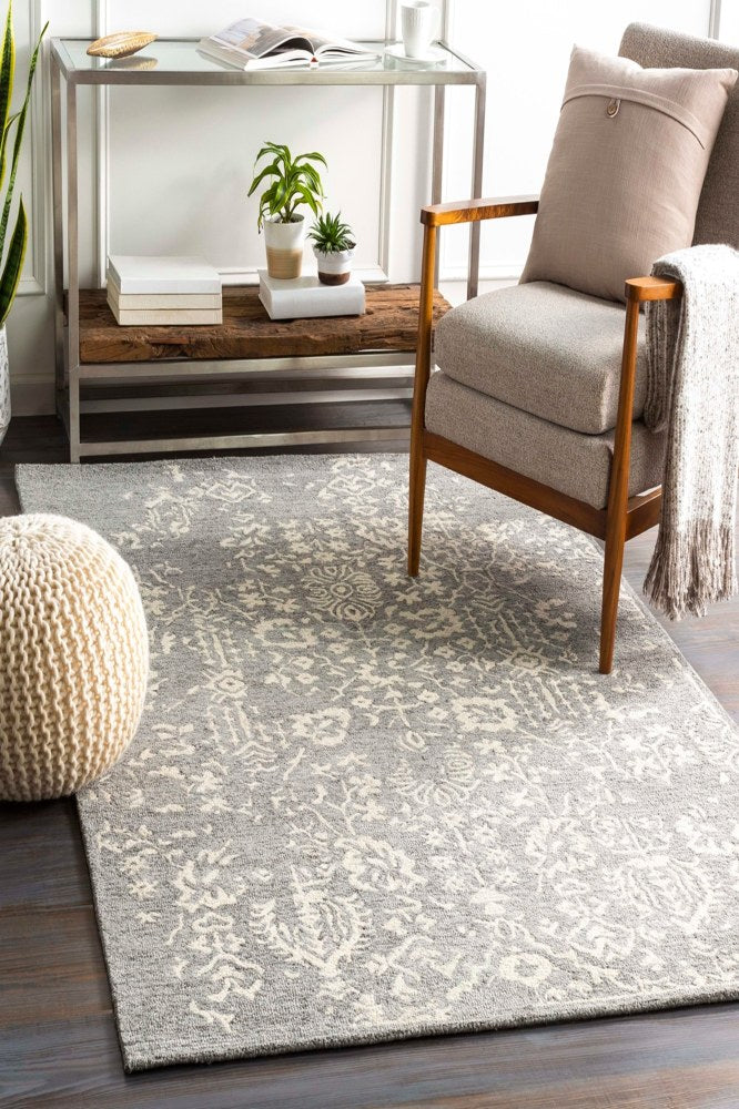 GREY IVORY PERSIAN HAND TUFTED CARPET