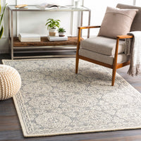 IVORY AND GREY TRADITIONAL HAND TUFTED CARPET by Imperial Knots - Image 2