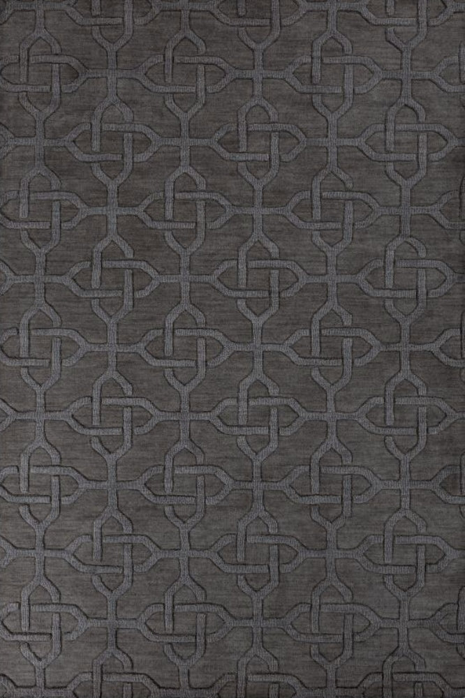 CHARCOAL GREY GEOMETRIC HAND TUFTED CARPET