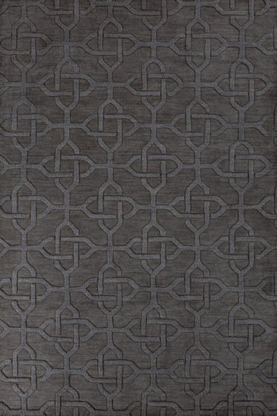 CHARCOAL GREY GEOMETRIC HAND TUFTED CARPET