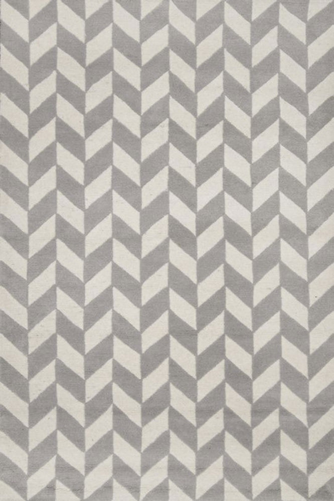 GREY CHEVRON HAND TUFTED RUG