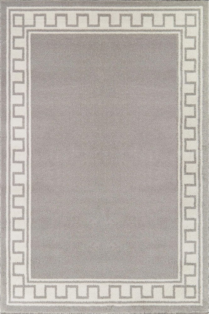 GREY AND IVORY GEOMETRIC HAND TUFTED CARPET