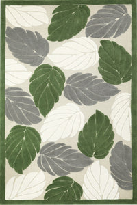 GREEN IVORY FLORAL HAND TUFTED CARPET by Imperial Knots - Image 2