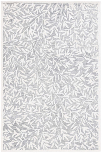 GREY IVORY PAISLEY MODERN HAND TUFTED CARPET