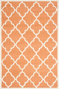 ORANGE AND IVORY MOROCCAN HAND TUFTED CARPET by Imperial Knots - Image 1