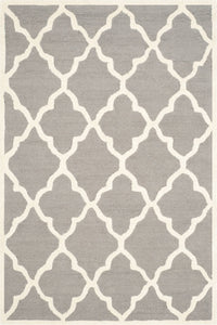 Grey and ivory moroccan hand tufted carpet wool hand-tufted rug for bedroom
