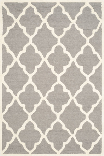 GREY AND IVORY MOROCCAN HAND TUFTED CARPET