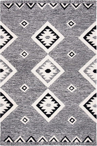 BLACK AND WHITE KILIM HAND TUFTED CARPET by Imperial Knots - Image 1