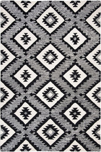 BLACK AND WHITE KILIM HAND TUFTED CARPET by Imperial Knots - Image 1