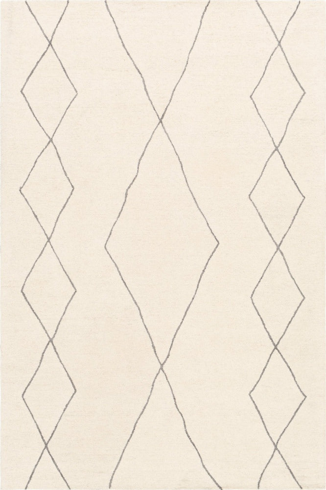 IVORY GEOMETRIC HAND TUFTED CARPET
