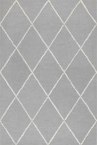 GREY AND WHITE GEOMETRIC HAND TUFTED CARPET by Imperial Knots - Image 1
