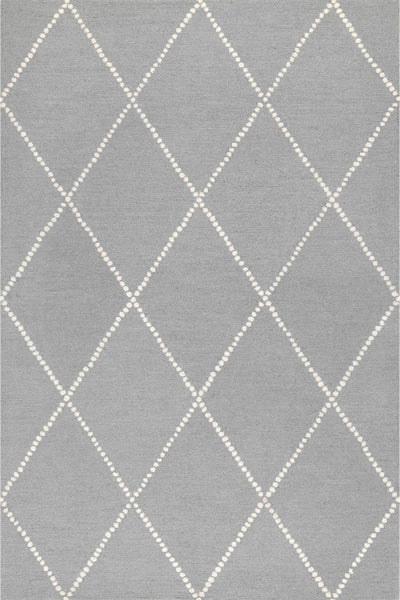 GREY AND WHITE GEOMETRIC HAND TUFTED CARPET