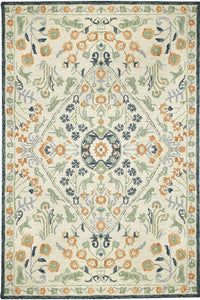 BEIGE MULTICOLOR TRADITIONAL HAND TUFTED CARPET by Imperial Knots - Image 2