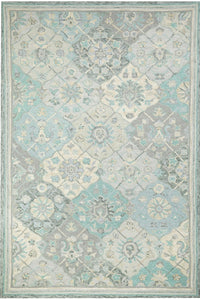 BLUE MULTICOLOR SUZANI HAND TUFTED CARPET by Imperial Knots - Image 2