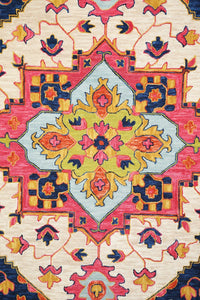 PINK MULTICOLOR TRADITIONAL HAND TUFTED CARPET by Imperial Knots - Image 3