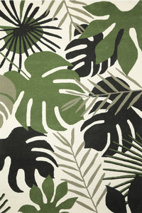 GREEN IVORY FLORAL HAND TUFTED CARPET by Imperial Knots - Image 2