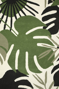 GREEN IVORY FLORAL HAND TUFTED CARPET by Imperial Knots - Image 3