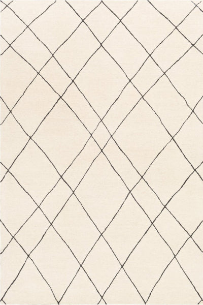 BLACK AND WHITE GEOMETRIC  HAND TUFTED CARPET