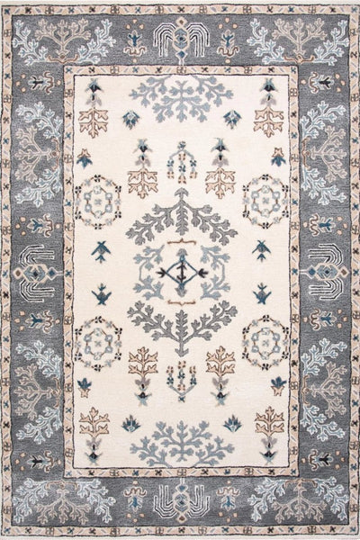 IVORY GREY TRADITIONAL HAND TUFTED CARPET