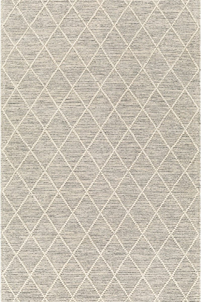 BLACK AND WHITE DIAMOND HAND WOVEN DHURRIE