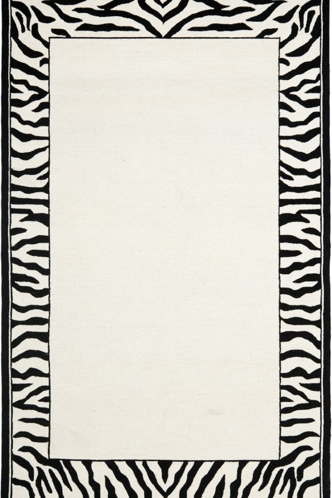 Black And White  Zebra Hand Tufted Carpet – Handcrafted Rug by Imperial Knots