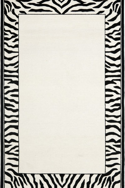BLACK AND WHITE  ZEBRA HAND TUFTED CARPET