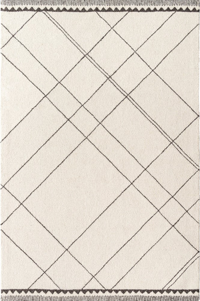 BLACK AND WHITE GEOMETRIC  HAND TUFTED CARPET