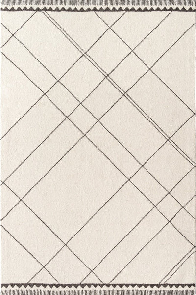 BLACK AND WHITE GEOMETRIC  HAND TUFTED CARPET