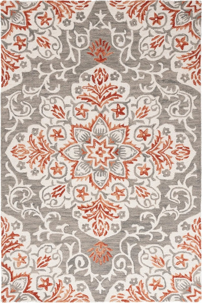 GREY MULTICOLOR TRADITIONAL HAND TUFTED RUG