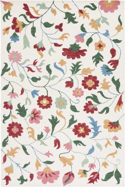 IVORY MULTICOLOR FLORAL HAND TUFTED CARPET
