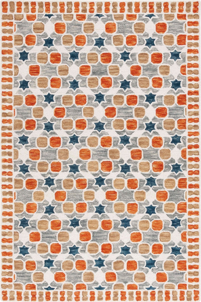 GREY ORANGE MULTICOLOR BESPOKE HAND TUFTED RUG